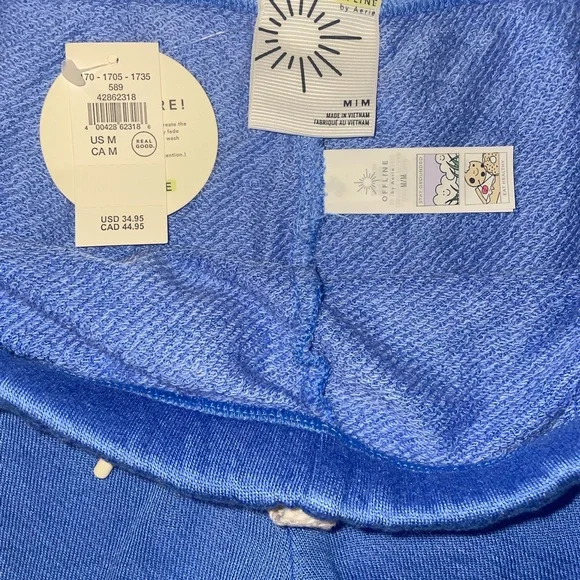 NWT Offline by Aerie KEEP IT 100 Fleece Shorts & Matching Sports Bra 2 Piece Set - Picture 6 of 9